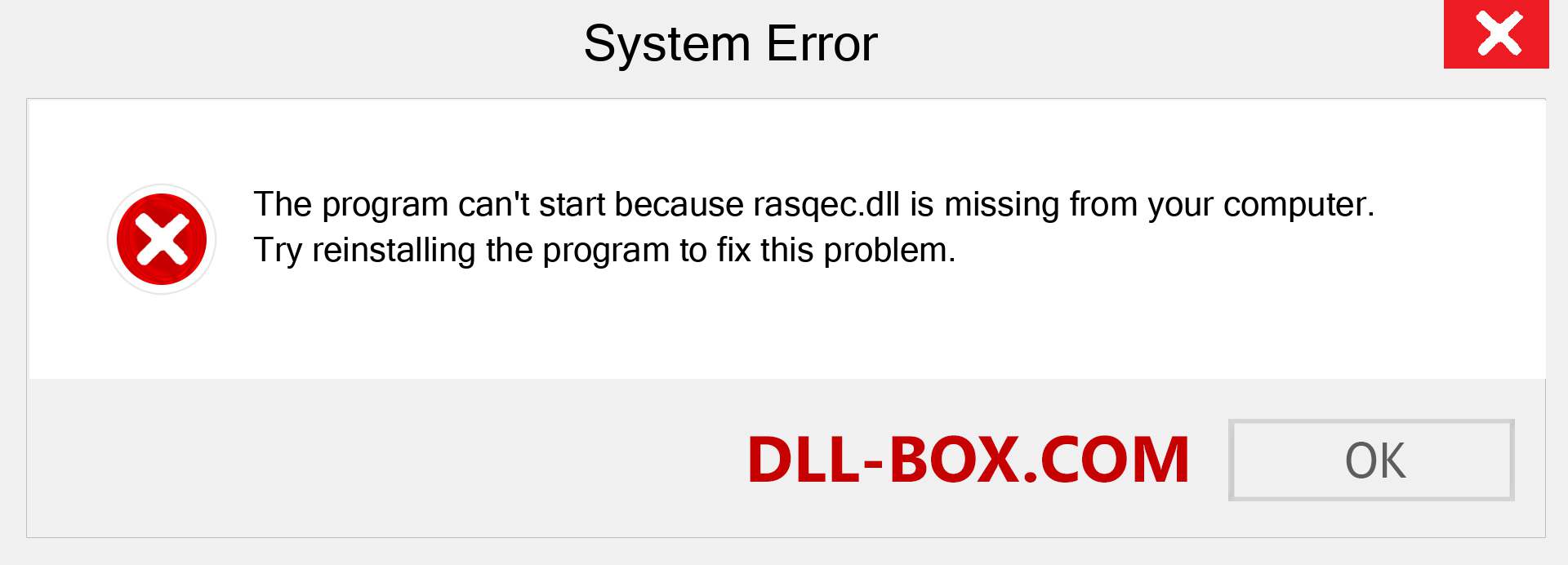  rasqec.dll file is missing?. Download for Windows 7, 8, 10 - Fix  rasqec dll Missing Error on Windows, photos, images